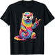 Tie Dye Otter Colorful Hippie Otter Rainbow T-Shirt - T-Shirt | Black