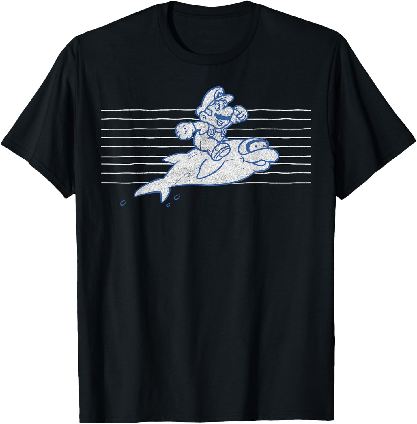 Nintendo Super Mario Swimming With Friends T-Shirt - T-Shirt | Black