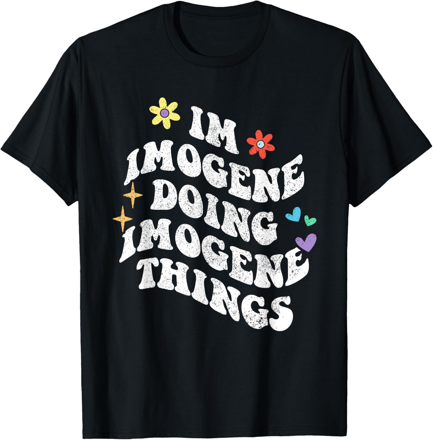 Retro Groovy Im Imogene Doing Imogene Things Funny Mother's T-Shirt - T-Shirt | Black