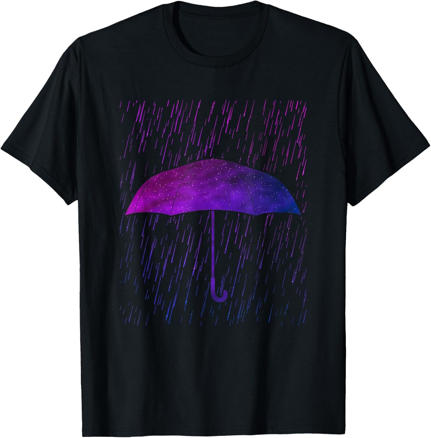 Umbrella Rain Purple Violet Favorite Color T-Shirt - T-Shirt | Black