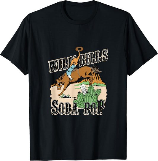 Buckin' Bronco Desert: Wild Bill's Classic Sarsaparilla T-Shirt - T-Shirt | Black
