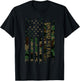 Divided We Fall United States Distressed Camo w US Flag T-Shirt - T-Shirt | Black