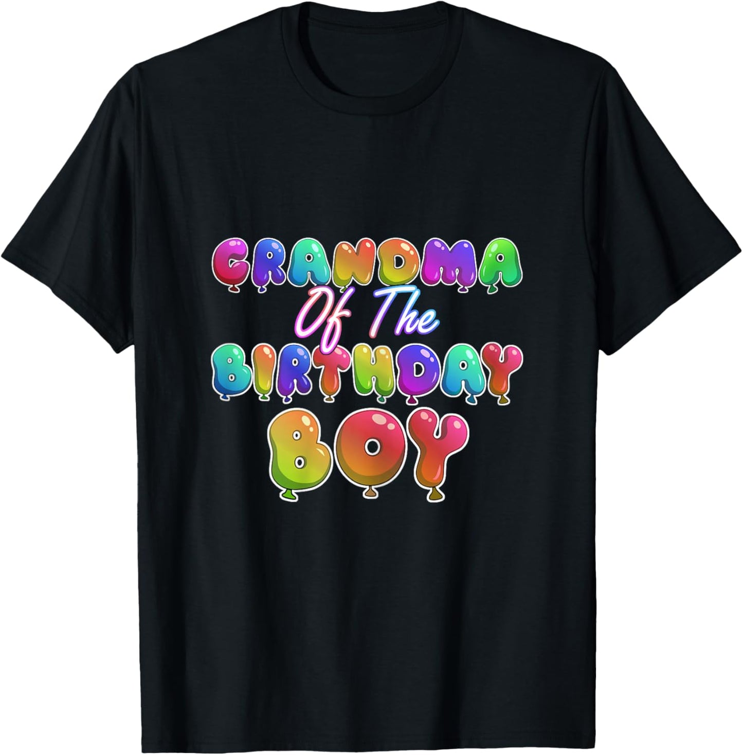 Grandma Of The Birthday Boy Balloon Boys Party T-Shirt - T-Shirt | Black