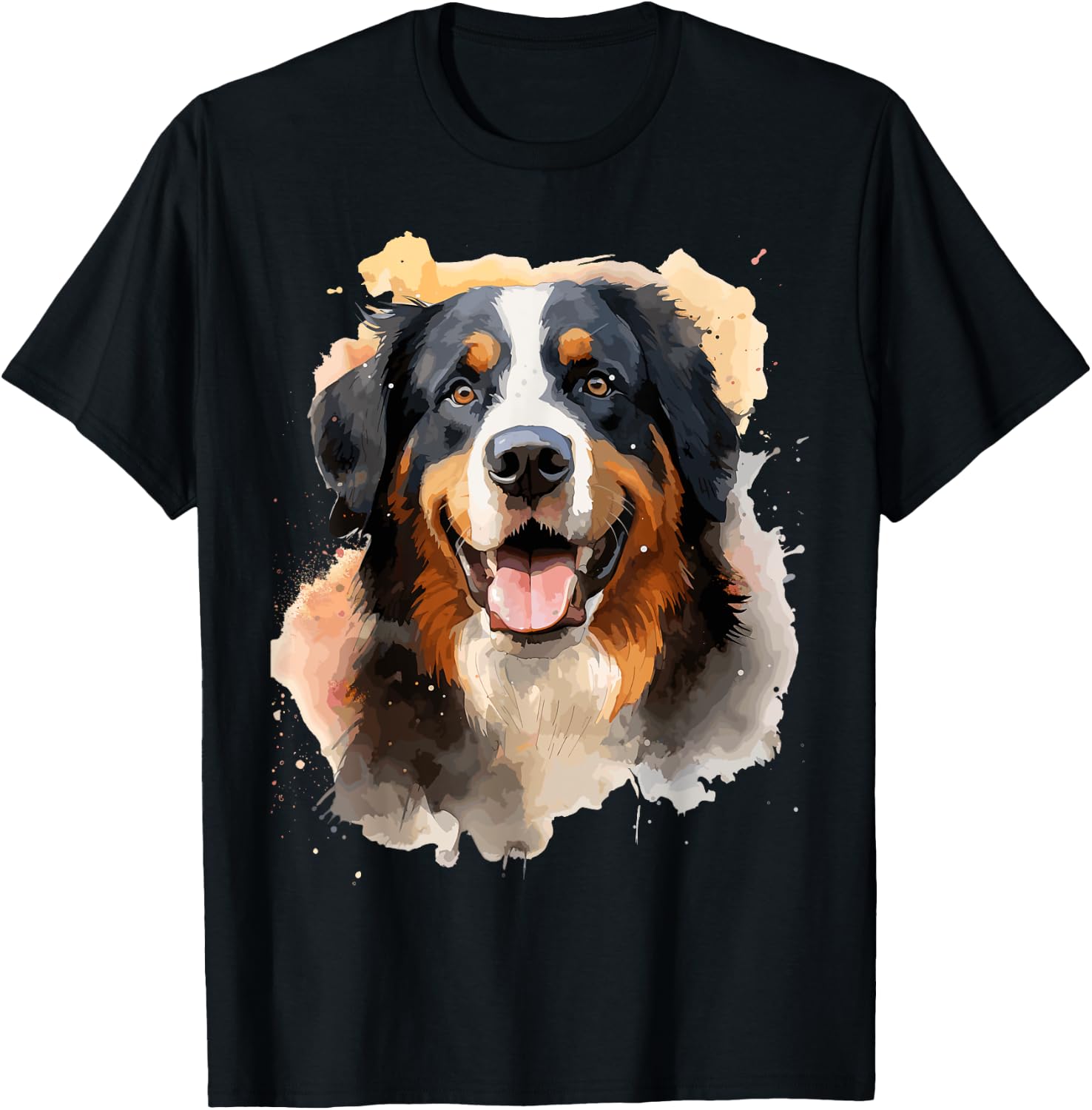 Bernese Mountain Dog Lovers Pop Art Bernese Mountain Dog T-Shirt - T-Shirt | Black