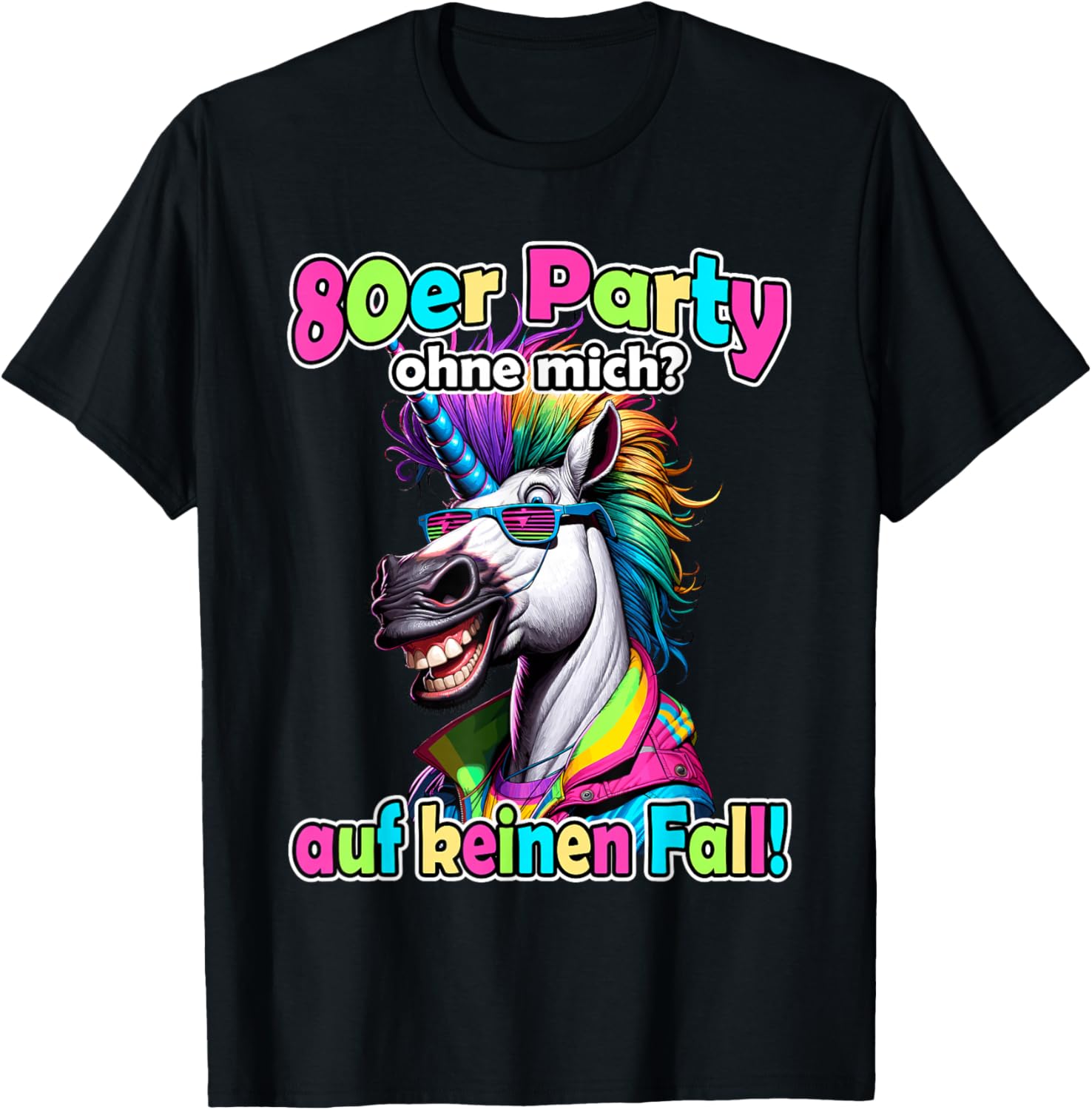 80er Jahre Outfit Herren Motto-Party 80er Jahre Outfit Damen T-Shirt - T-Shirt | Black