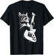 Rock Cat Playing Guitar - Funny Guitar Cat T-Shirt - T-Shirt | Black
