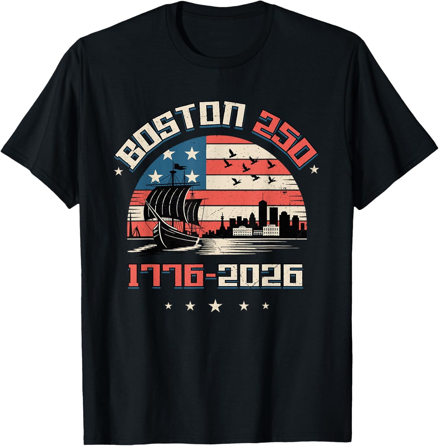 Boston 250th Anniversary USA T-Shirt - T-Shirt | Black