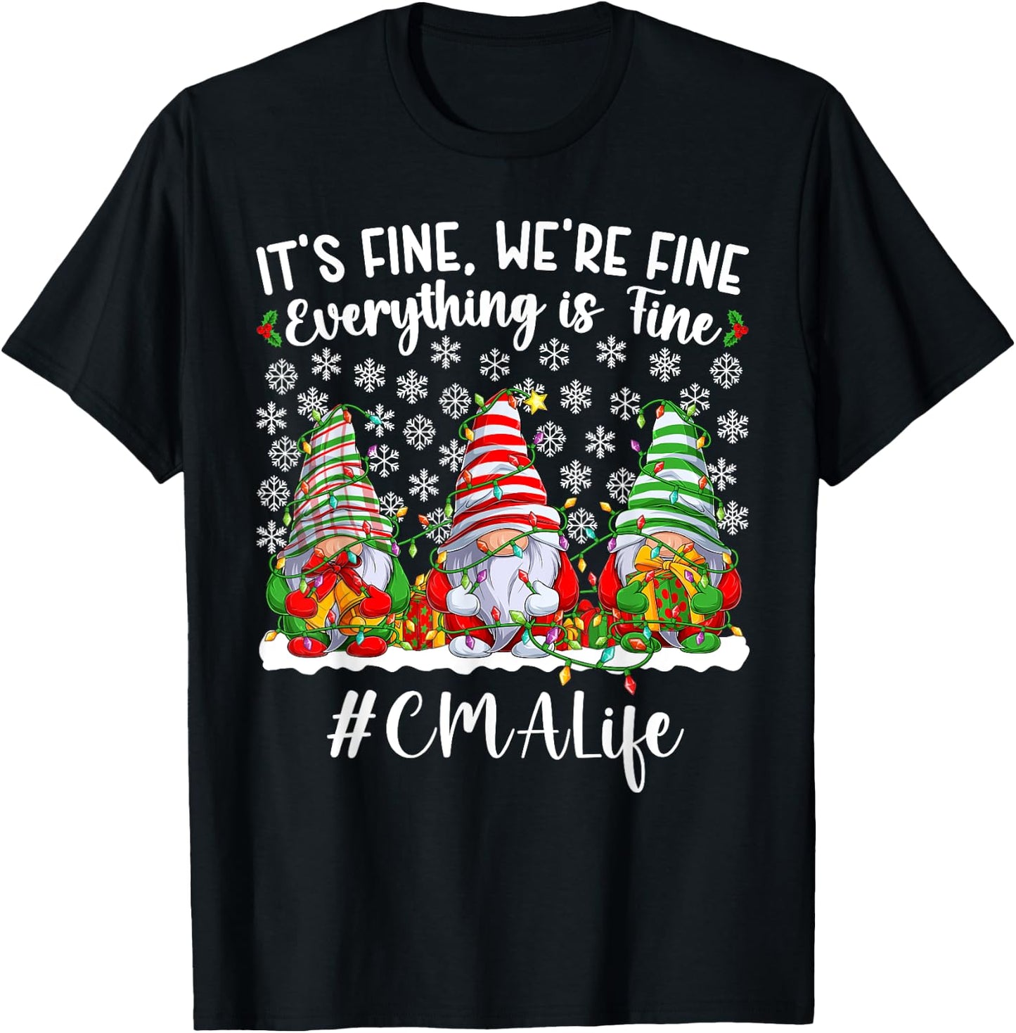 Funny Certified Medical Assistant Christmas CMA Xmas Party T-Shirt - T-Shirt | Black