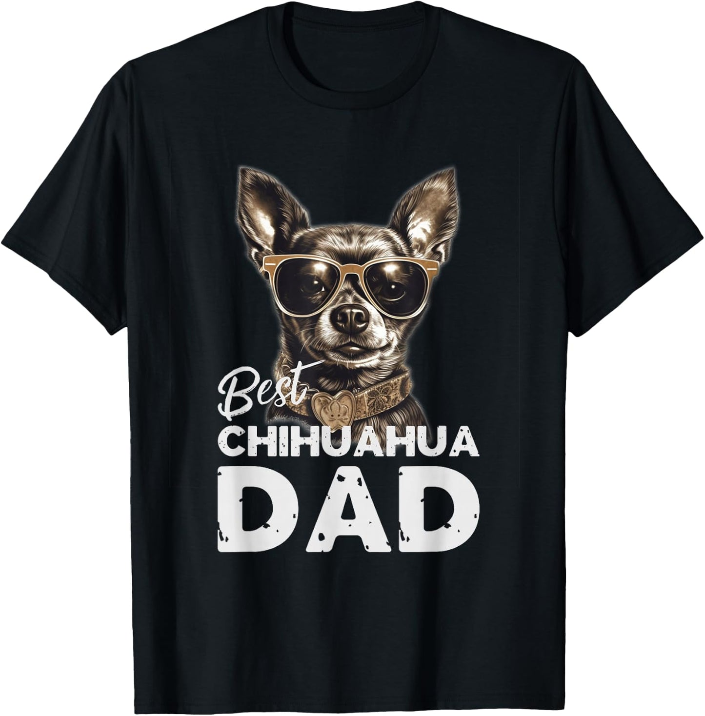 Herren bester Chihuahua Hundepapa Geschenke für Hundehalter T-Shirt - T-Shirt | Black