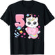 Geburtstag Mädchen 5 Jahre, Katze, Einhorn, 5. Geburtstag T-Shirt - T-Shirt | Black