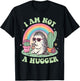 I Am Not A Hugger Funny Cactus Avoid Hugs Hedgehog Anxiety T-Shirt - T-Shirt | Black