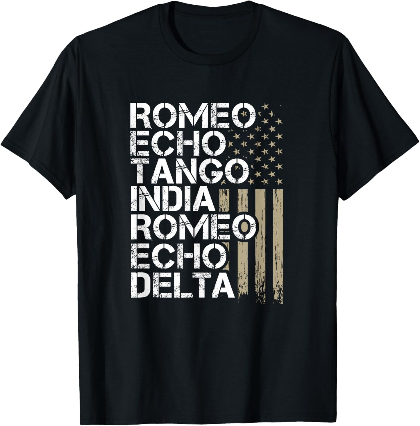 RETIRED Military Men Women Phonetic Alphabet Retirement T-Shirt - T-Shirt | Black
