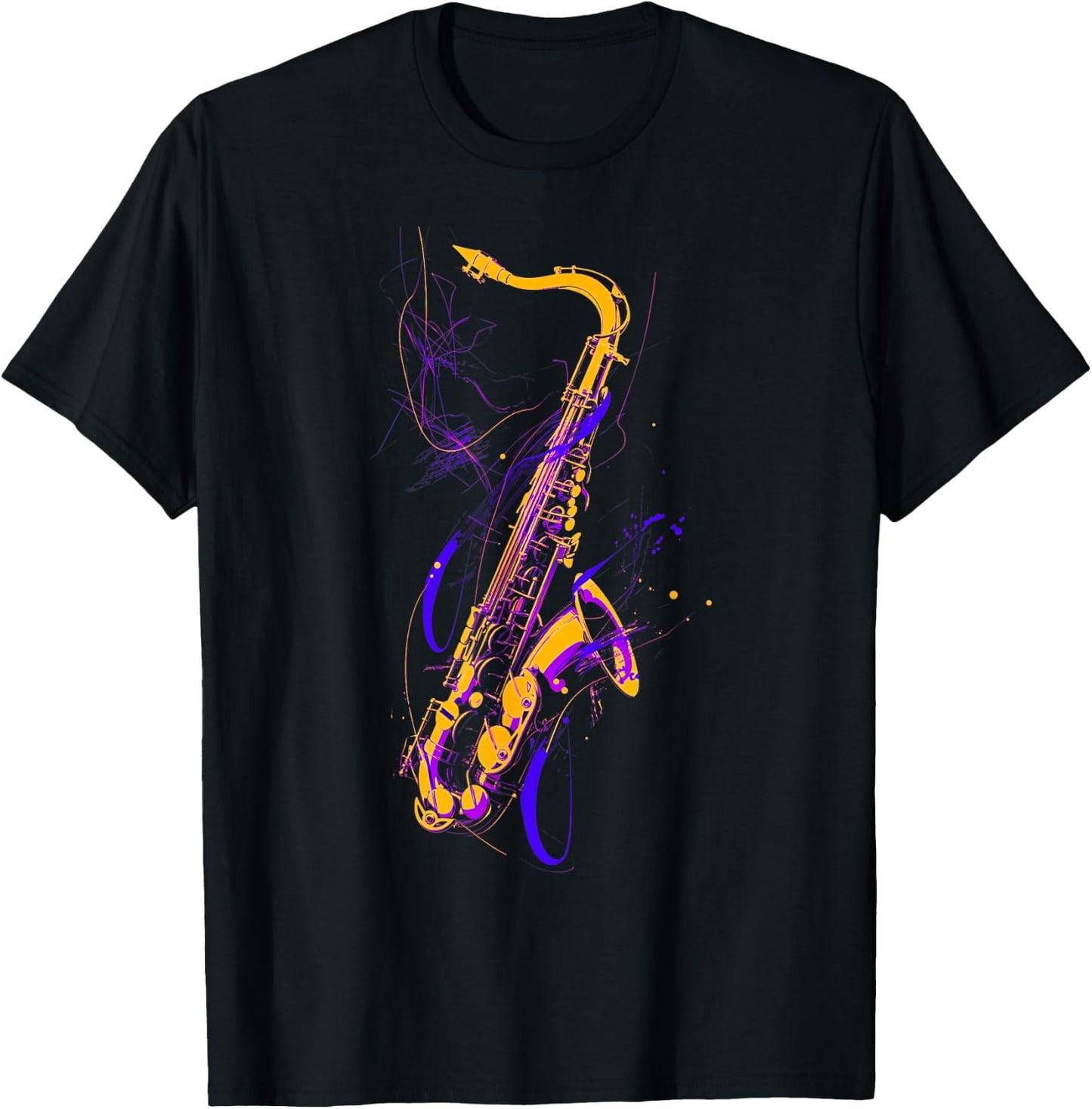 Saxophone , Black, S T-Shirt - T-Shirt | Black