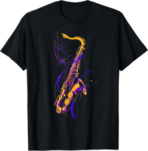 Saxophone , Black, S T-Shirt - T-Shirt | Black