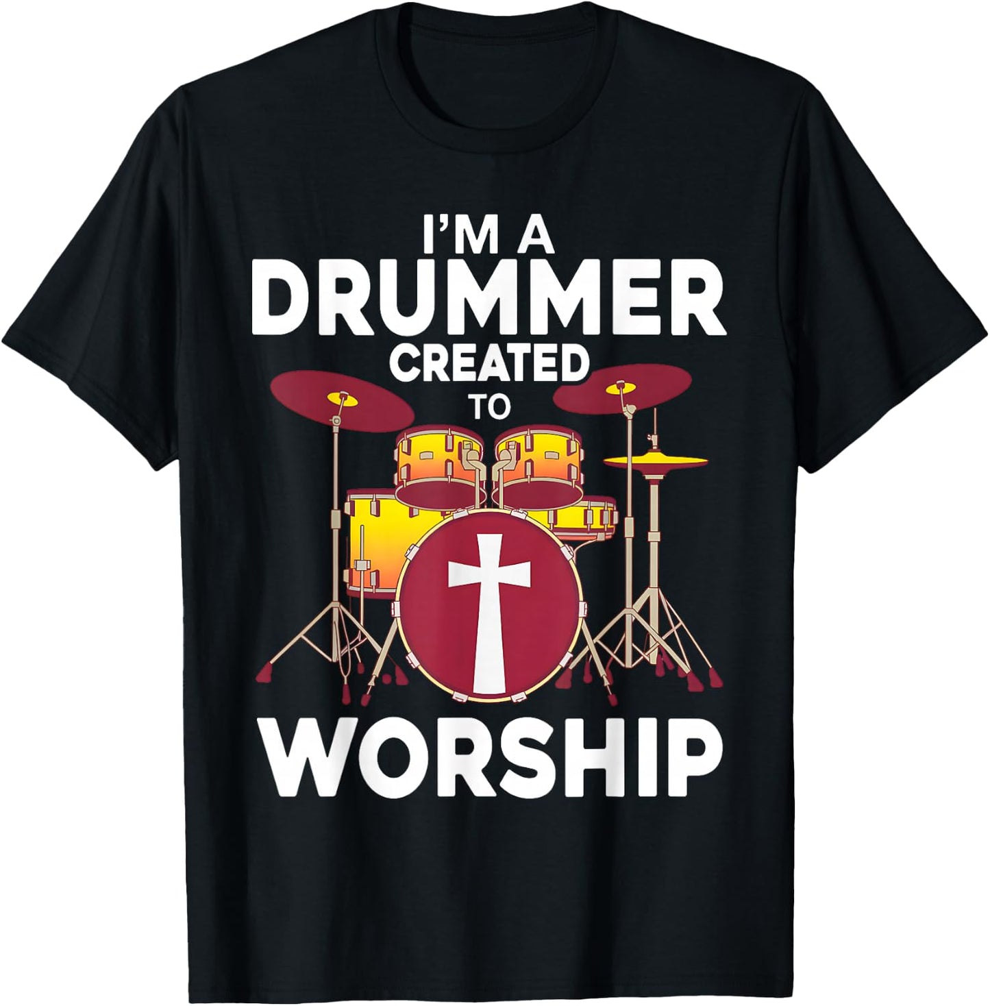 Christian Drummer Worship Drummer T-Shirt - T-Shirt | Black