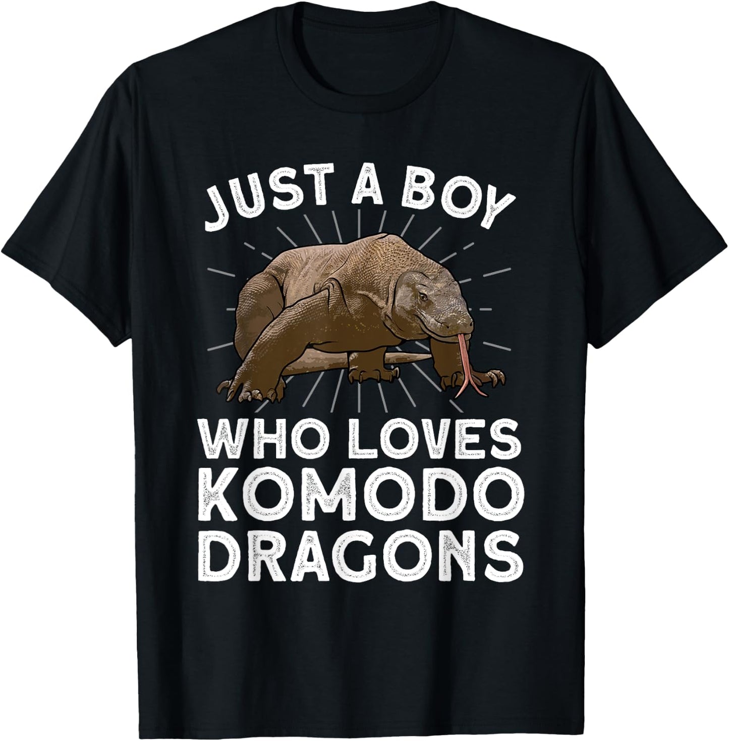 Funny Komodo Dragon Design For Boys Men Dragon Lizard Lovers T-Shirt - T-Shirt | Black