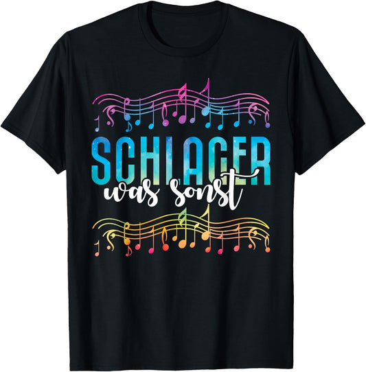 Schlager Was Sonst I Lover Schlagermusik Schlagerparty , black T-Shirt - T-Shirt | Black