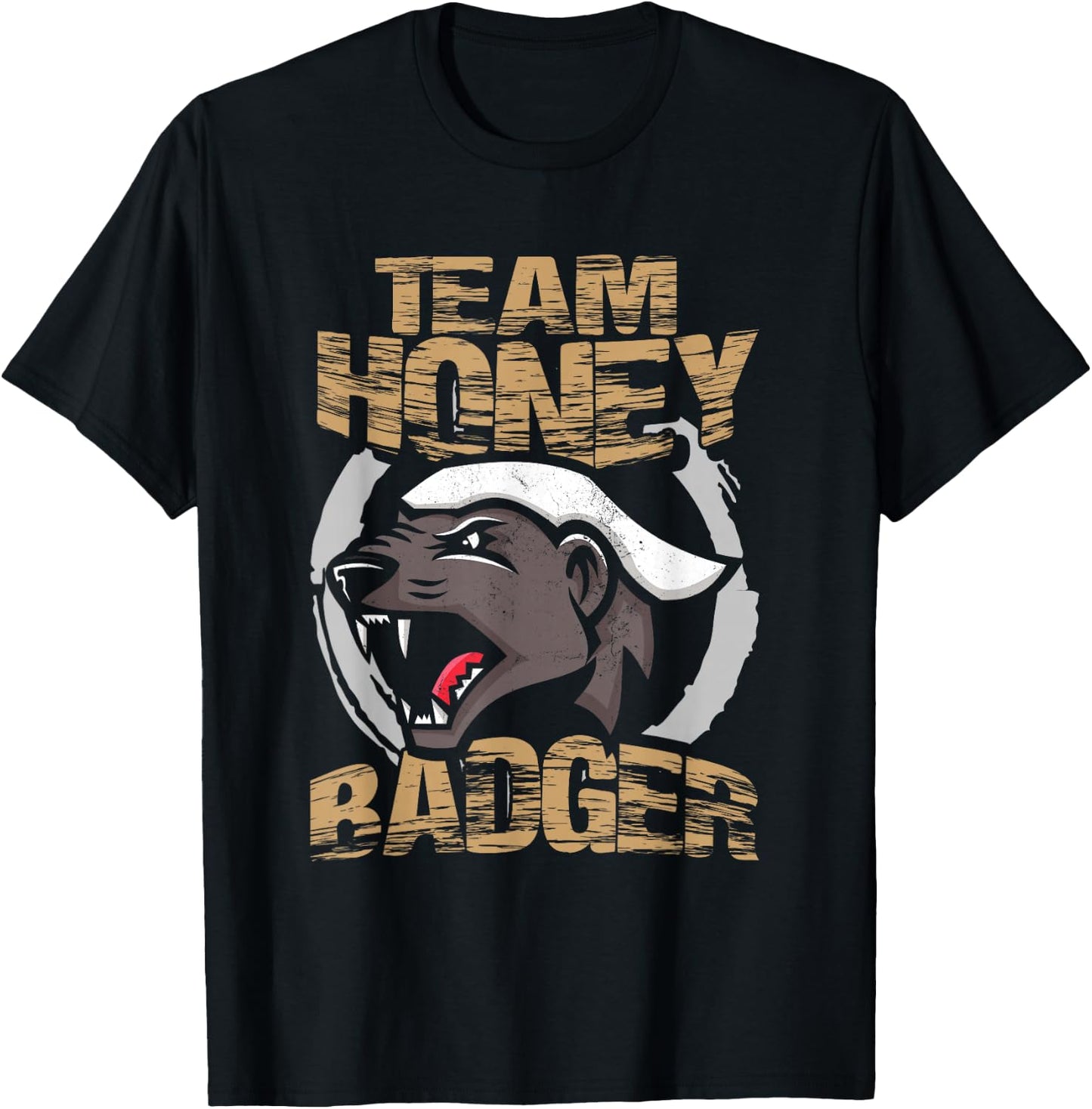 Team Honey Badger | Animal Fans | Honey Badger Lover , black T-Shirt - T-Shirt | Black