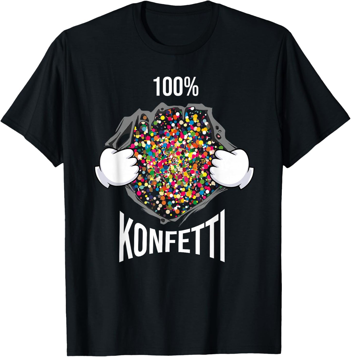 Confetti 100% Carnival Party Costume , black T-Shirt - T-Shirt | Black