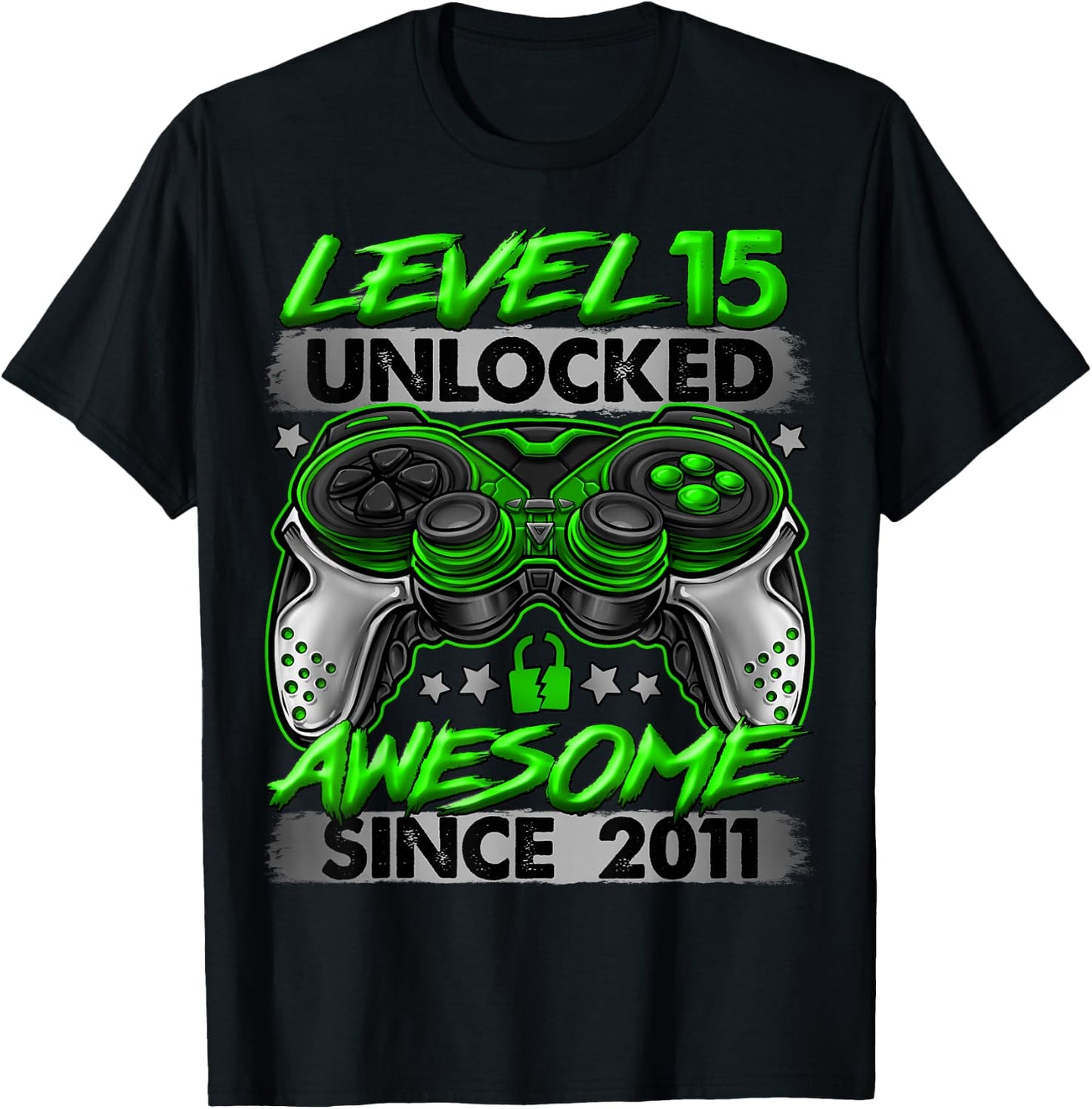 Level 15 Unlocked 15 Year Old Gifts Boys 15th Birthday Boy T-Shirt - T-Shirt | Black