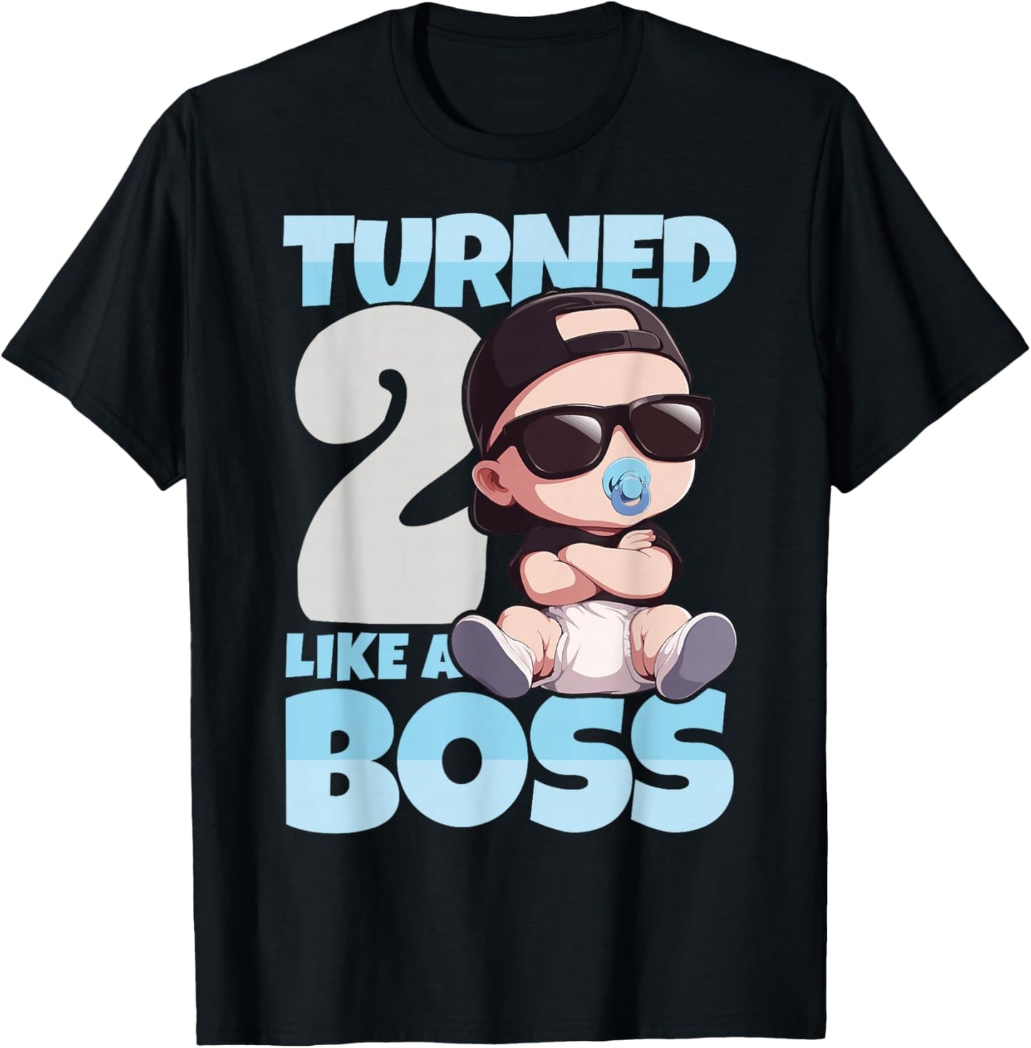 Baby 2nd Birthday Boy Girl 2 Years Like a Boss Kids T-Shirt - T-Shirt | Black