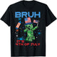 Bruh Its 4th of July Pixel Dab Gaming Gamer Boy Kids Youth T-Shirt - T-Shirt | Black