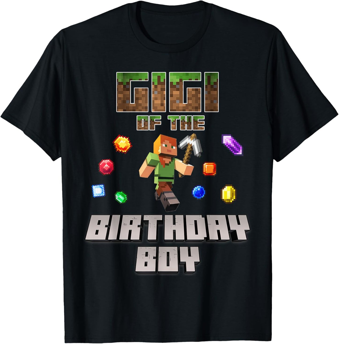 Gigi Of The Birthday Boy Video Gamer Pixel Number T-Shirt - T-Shirt | Black