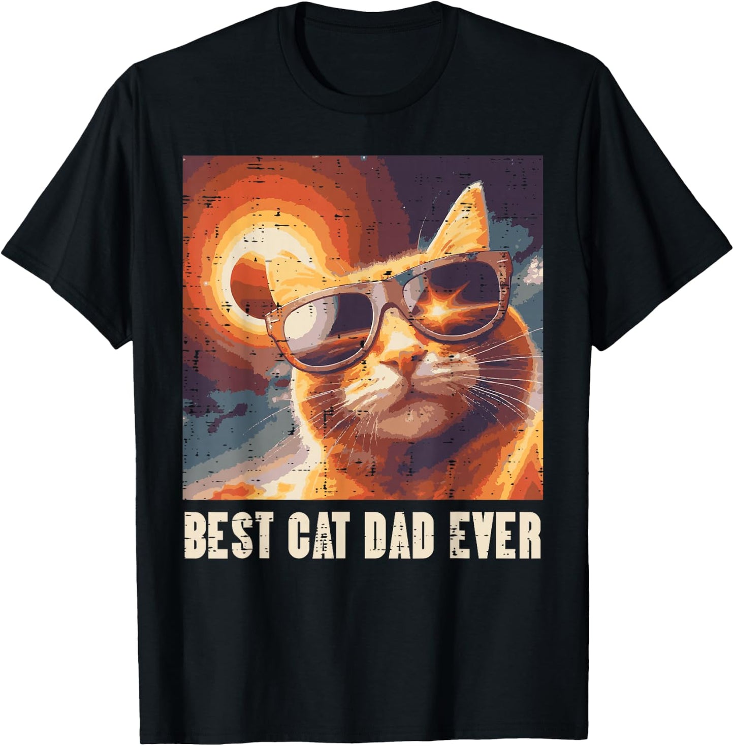 Fathers Day Best Cat Dad Ever Funny Fur Daddy Papa Kitty Pet T-Shirt - T-Shirt | Black