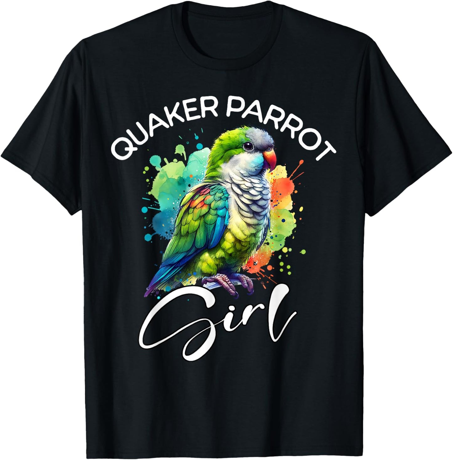 Quaker Parrot Girl Quaker Parrot T-Shirt - T-Shirt | Black