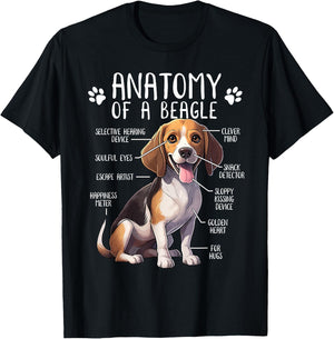 Funny Beagle Anatomy Of A Beagle Dog Owner Cute Pet Lover Women Girls Kids T-Shirt - T-Shirt | Black
