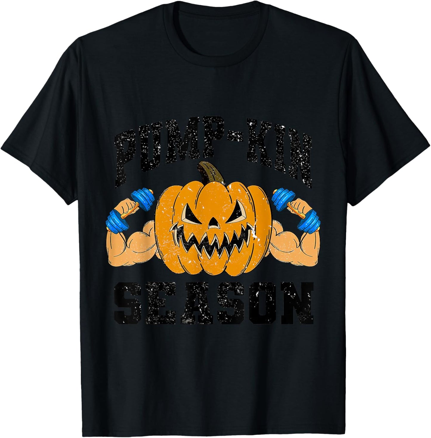 Funny Halloween Pumpkin Season Weightlifting Workout Gym T-Shirt - T-Shirt | Black