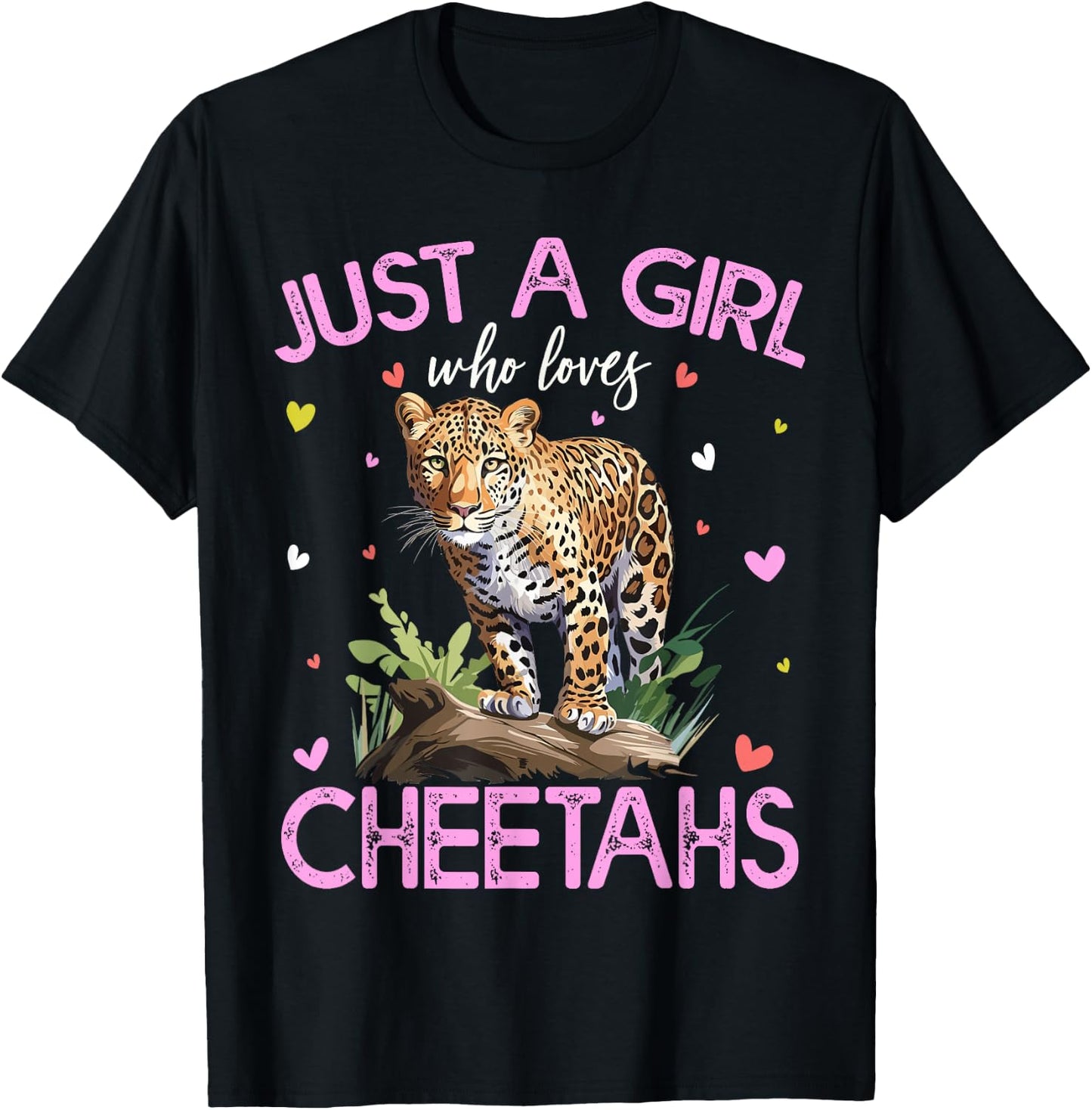 Just A Girl Who Loves Cheetahs Girls T-Shirt - T-Shirt | Black