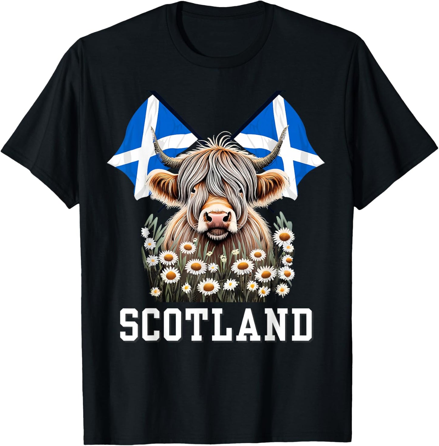 Scotland Scottish Highland Cow Scottish Ancestry Vacation T-Shirt - T-Shirt | Black