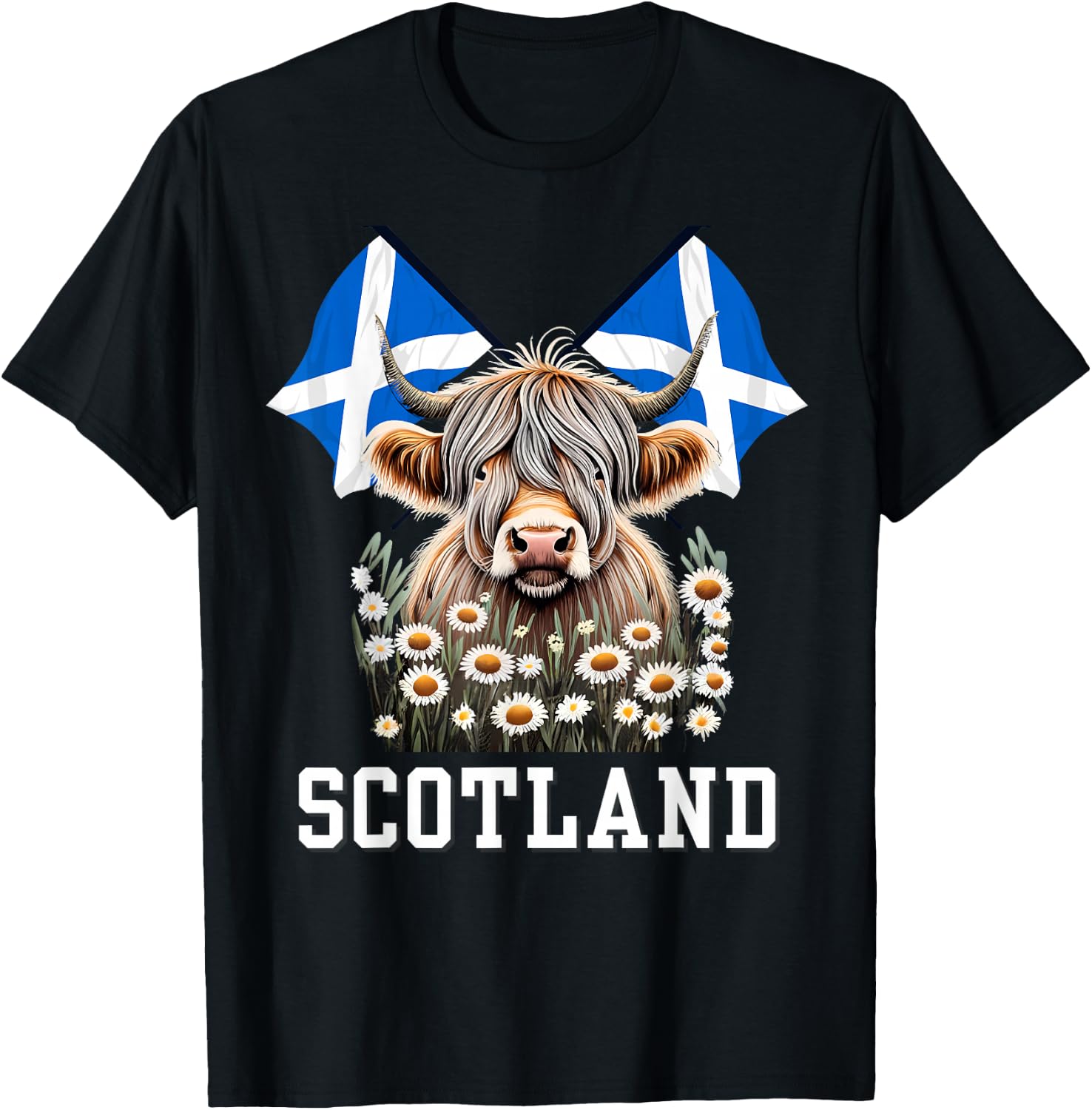Scotland Scottish Highland Cow Scottish Ancestry Vacation T-Shirt - T-Shirt | Black