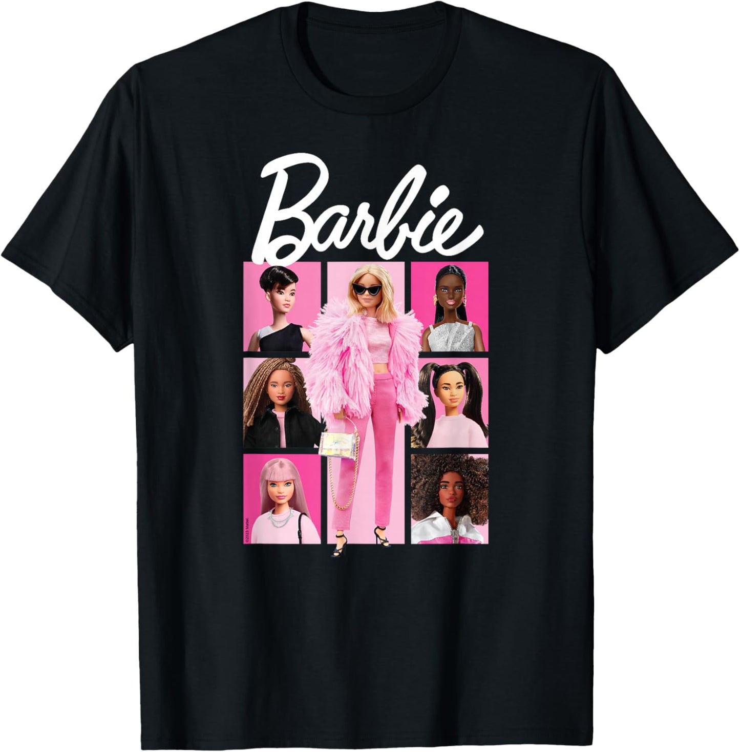 Barbie - Rosa Gitter T-Shirt - T-Shirt | Black