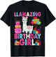 Llama Birthday Girl Llamazing Birthday Alpaca Llama Girl T-Shirt - T-Shirt | Black