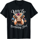 Uncle Of The Birthday Girl Highland Cow T-Shirt - T-Shirt | Black