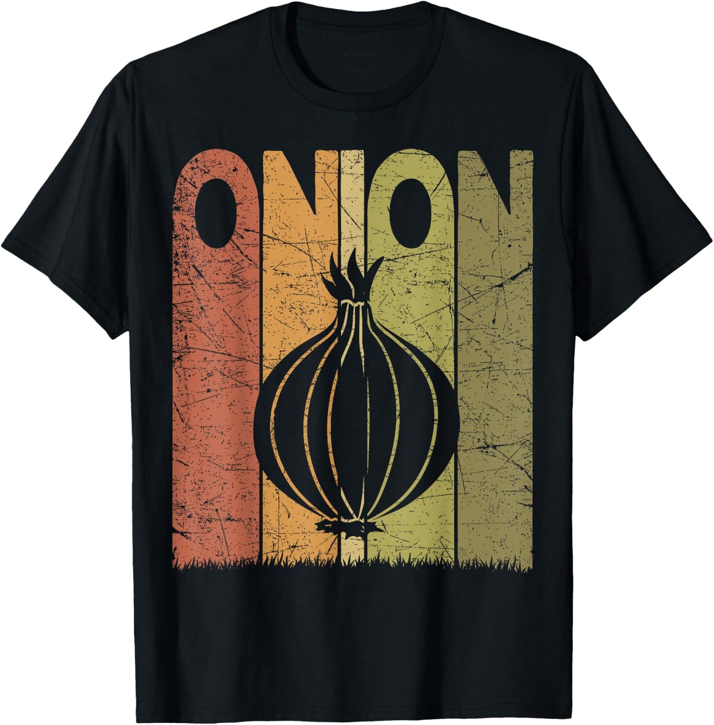 Onion Vintage Onion Farmer Retro Vegetables Farmer T-Shirt - T-Shirt | Black