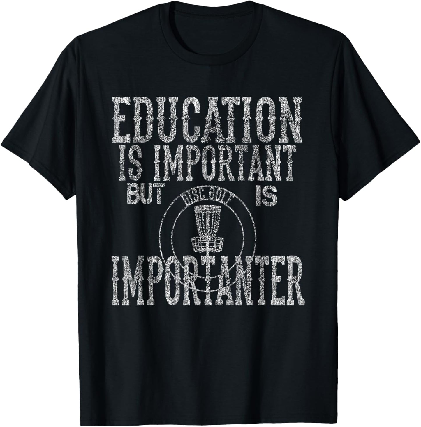 Never Underestimate an Old Man Disc Golf Distressed T-Shirt - T-Shirt | Black