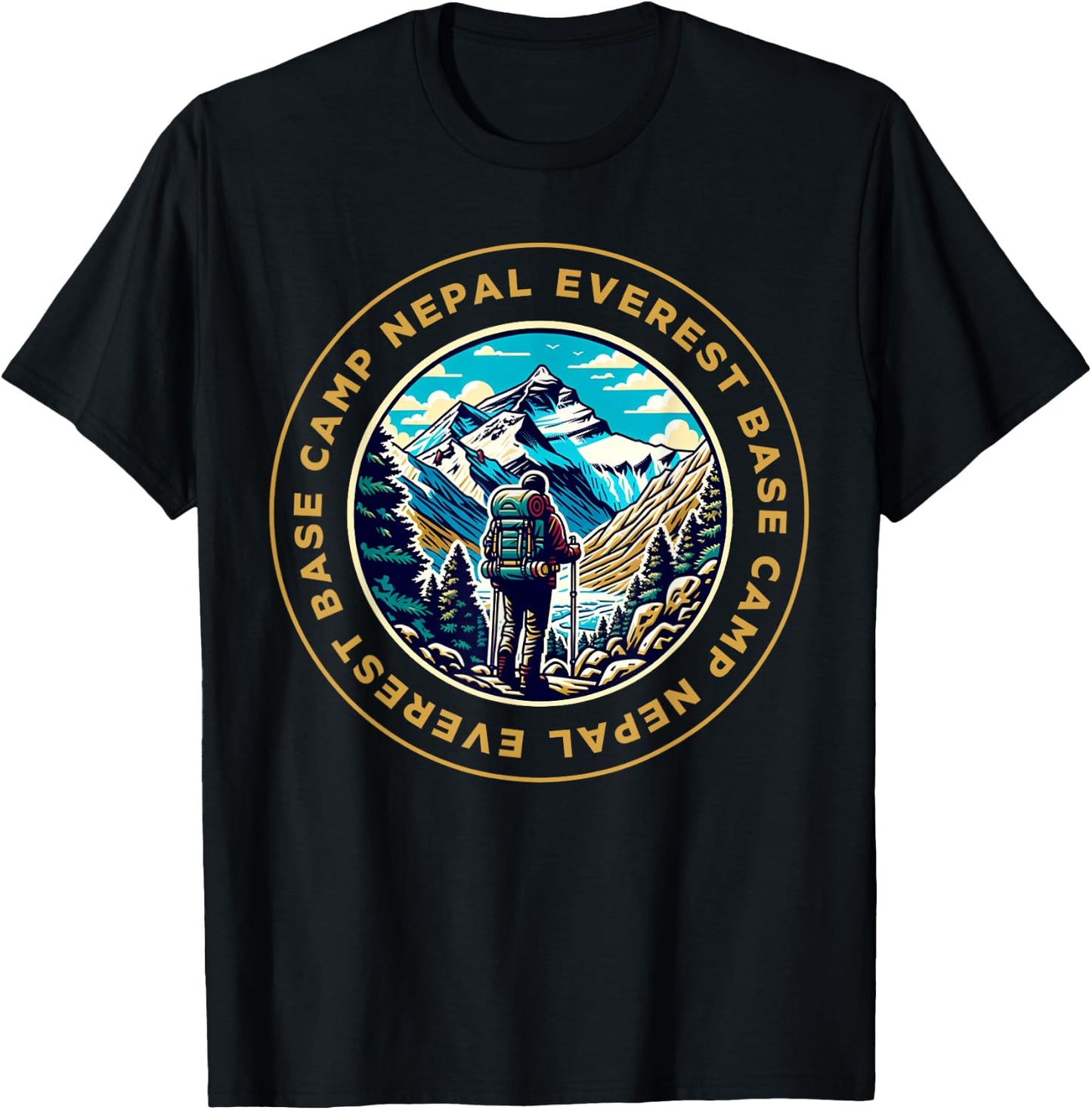 Everest Base Camp Nepal Mountain Everest View Hiking , Black, S T-Shirt - T-Shirt | Black