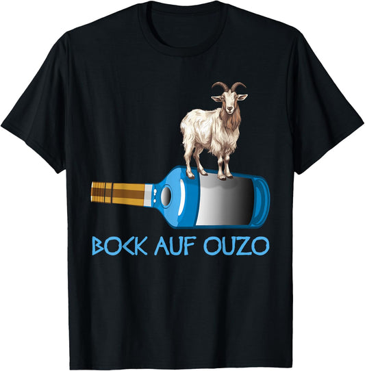 with German Text Alcohol Greece, black T-Shirt - T-Shirt | Black