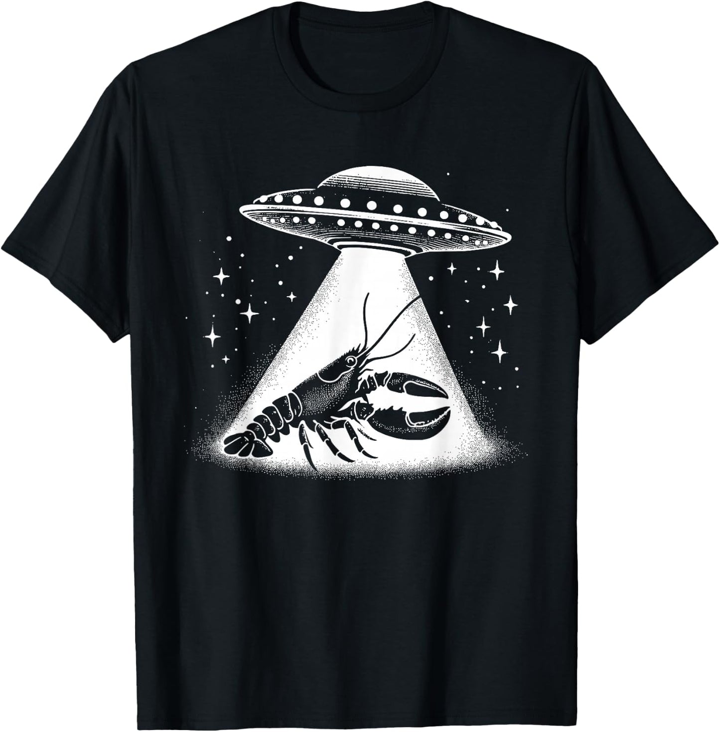 Lobster Dad Mom Lover - Funny Alien UFO T-Shirt - T-Shirt | Black