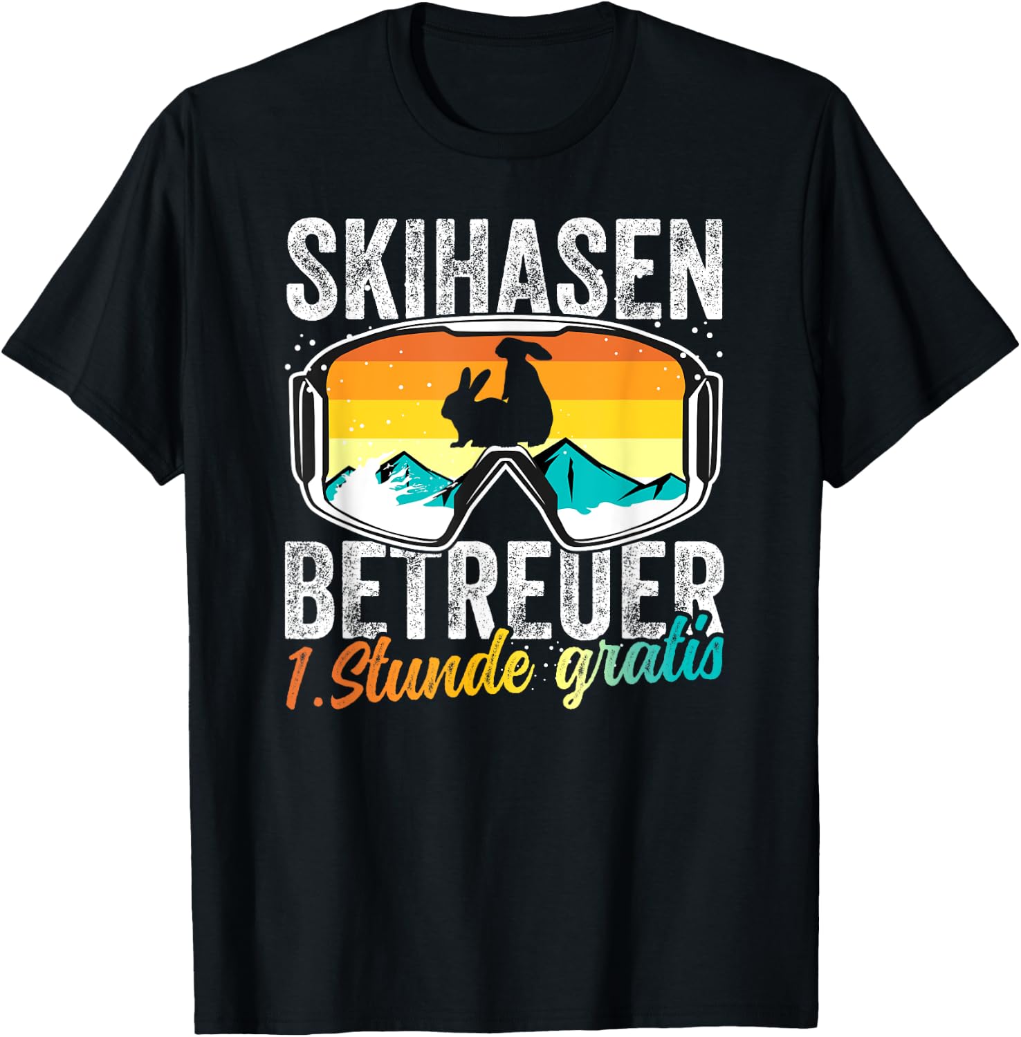 Ski Bunny Caregiver Ski Holiday Ski Instructor Apres Ski Party , black T-Shirt - T-Shirt | Black