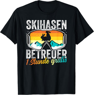 Ski Bunny Caregiver Ski Holiday Ski Instructor Apres Ski Party , black T-Shirt - T-Shirt | Black