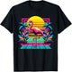 Pink Flamingo Palm Trees Tropical Summer T-Shirt - T-Shirt | Black