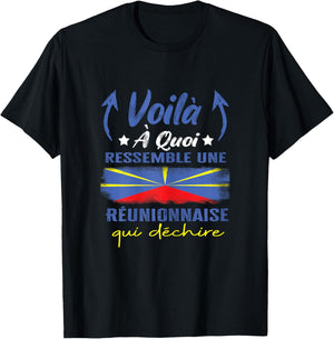 Reunionnaise 974 tears humour la reunion women's Gift, Black T-Shirt - T-Shirt | Black
