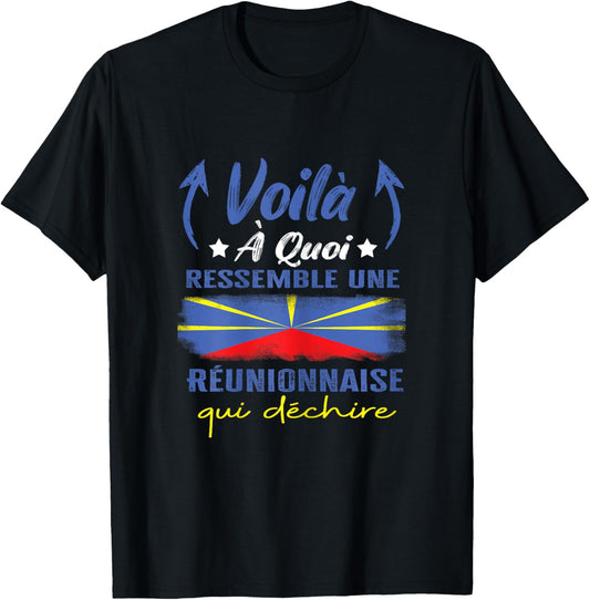 Reunionnaise 974 tears humour la reunion women's Gift, Black T-Shirt - T-Shirt | Black