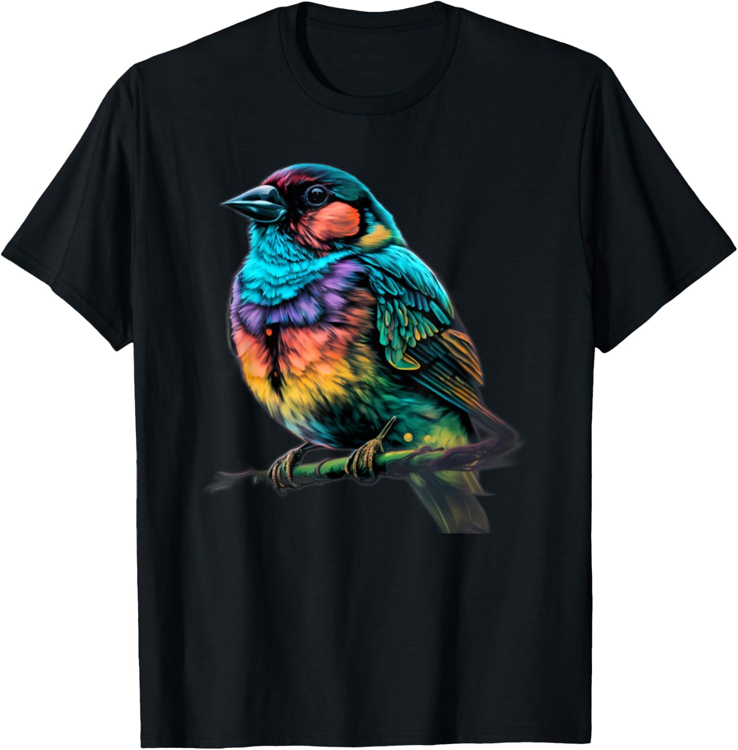 Cute Garden Hummingbird Gifts Colorful Finch T-Shirt - T-Shirt | Black