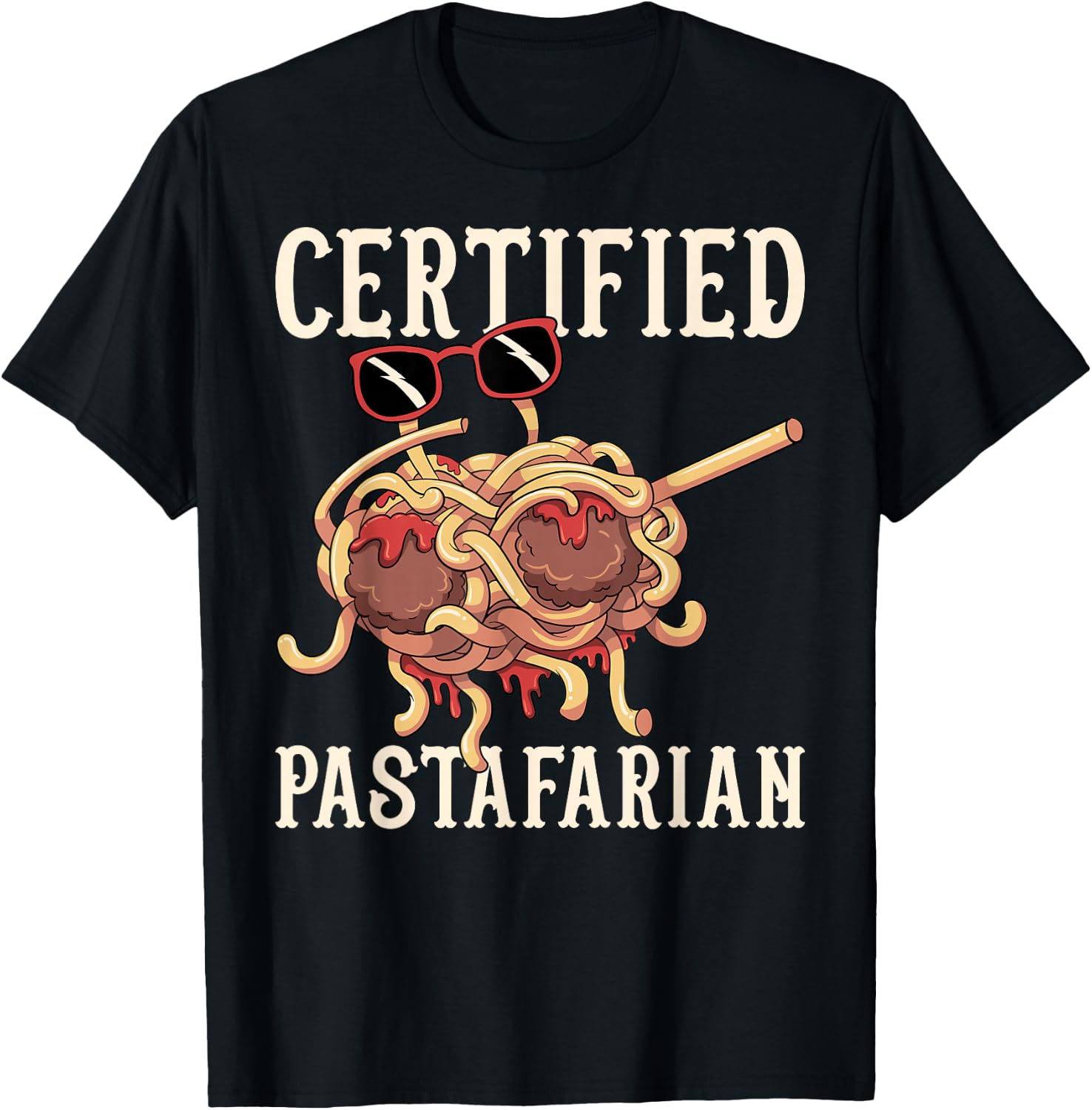 Dabbing Flying Spaghetti Monster zertifizierter Pastafari T-Shirt - T-Shirt | Black