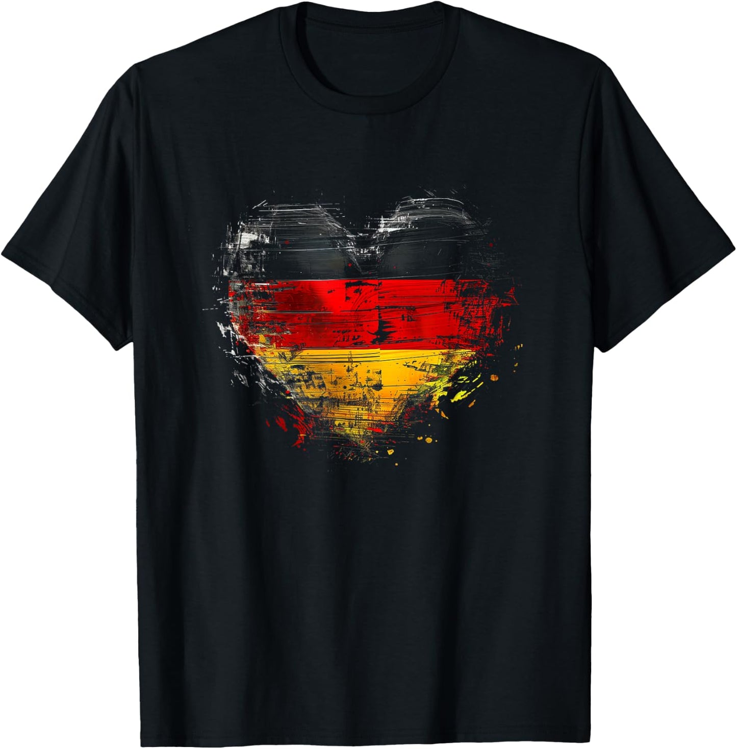 Deutschland Deutsche Flagge Herz T-Shirt - T-Shirt | Black